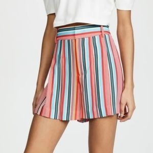 NWT ALICE + OLIVIA Sport Striped High Waisted Shorts